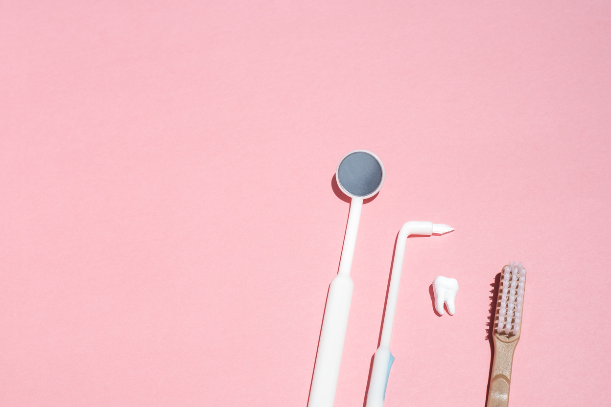 Dental Mirror, Scaler, Tooth, and Toothbrush